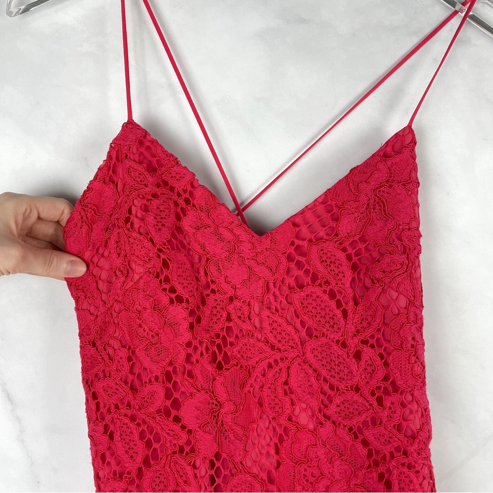 NWT Revolve X by NBD Iris Textured Lace Mini Dress Cocktail Party Sexy Pink 0 XS - Picture 4 of 9